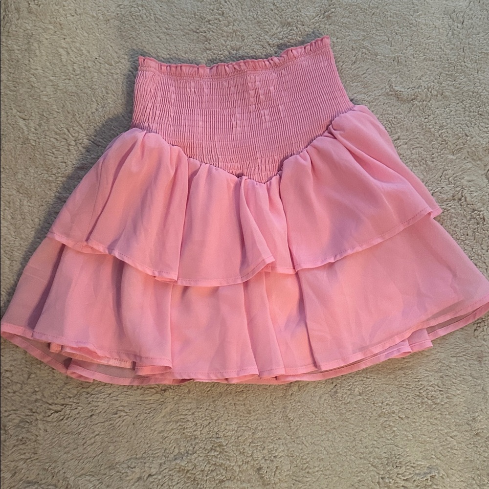 SHEIN Pink Ruffled Skirt